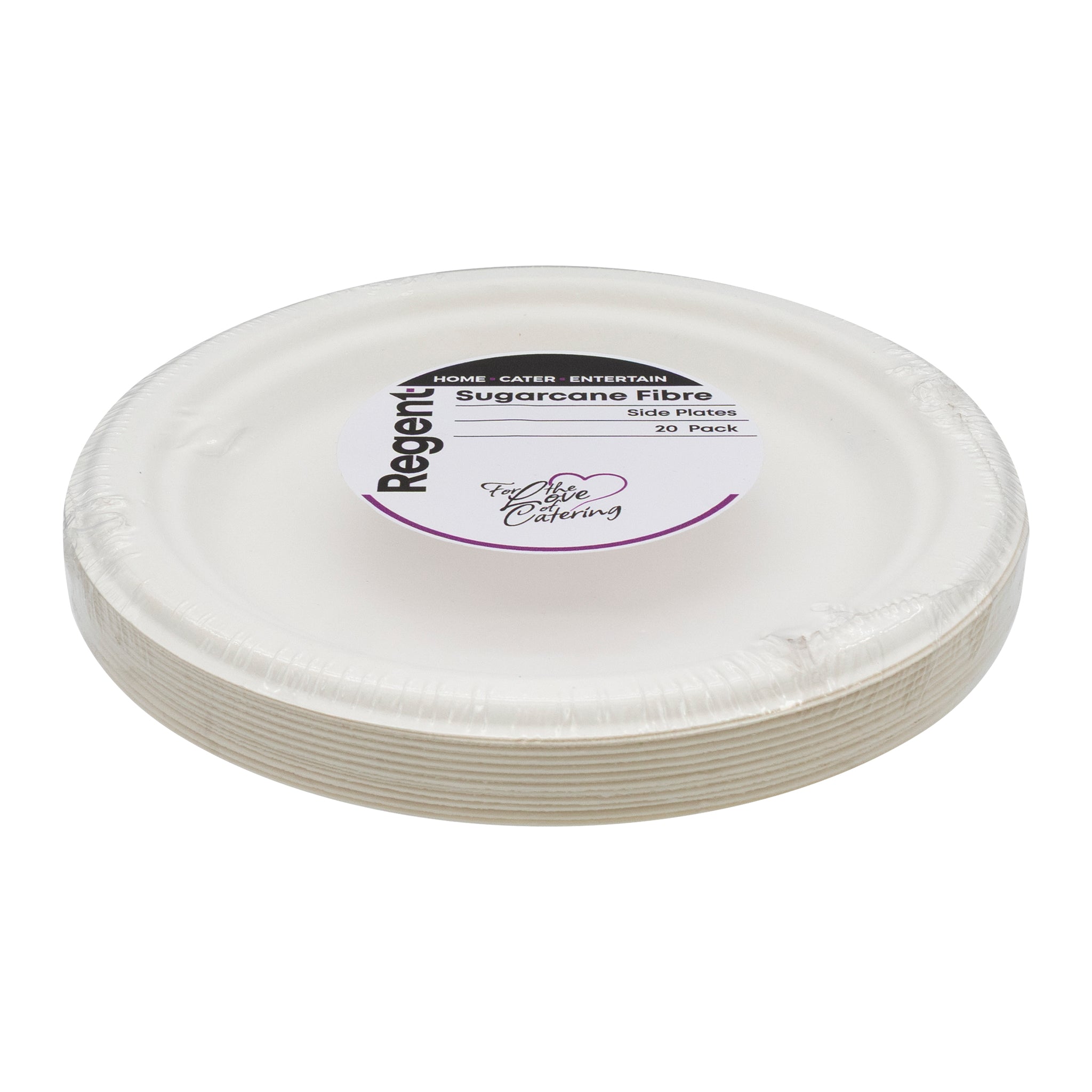 REGENT SUGARCANE FIBRE SIDE PLATES 20PK, 180MM