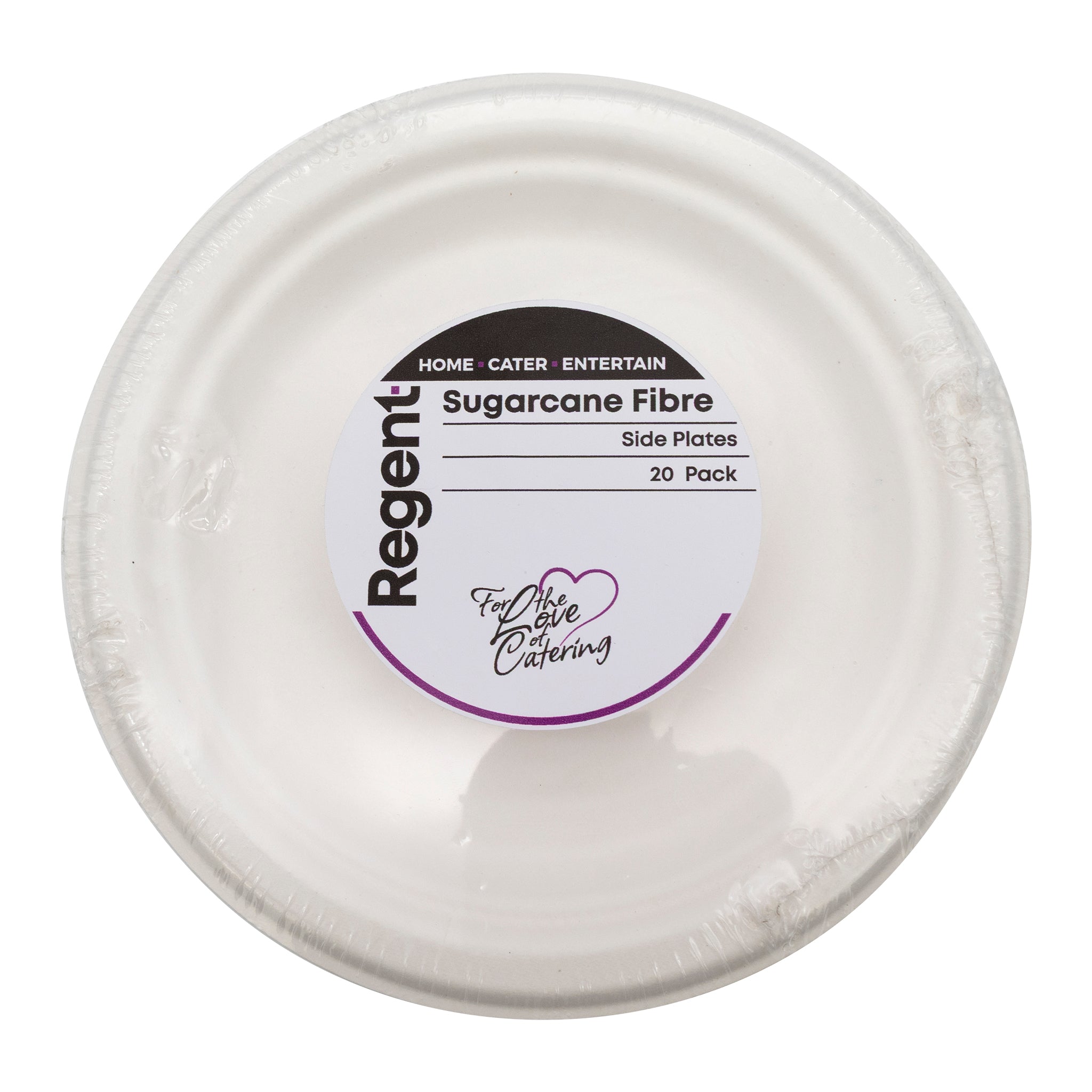 REGENT SUGARCANE FIBRE SIDE PLATES 20PK, 180MM