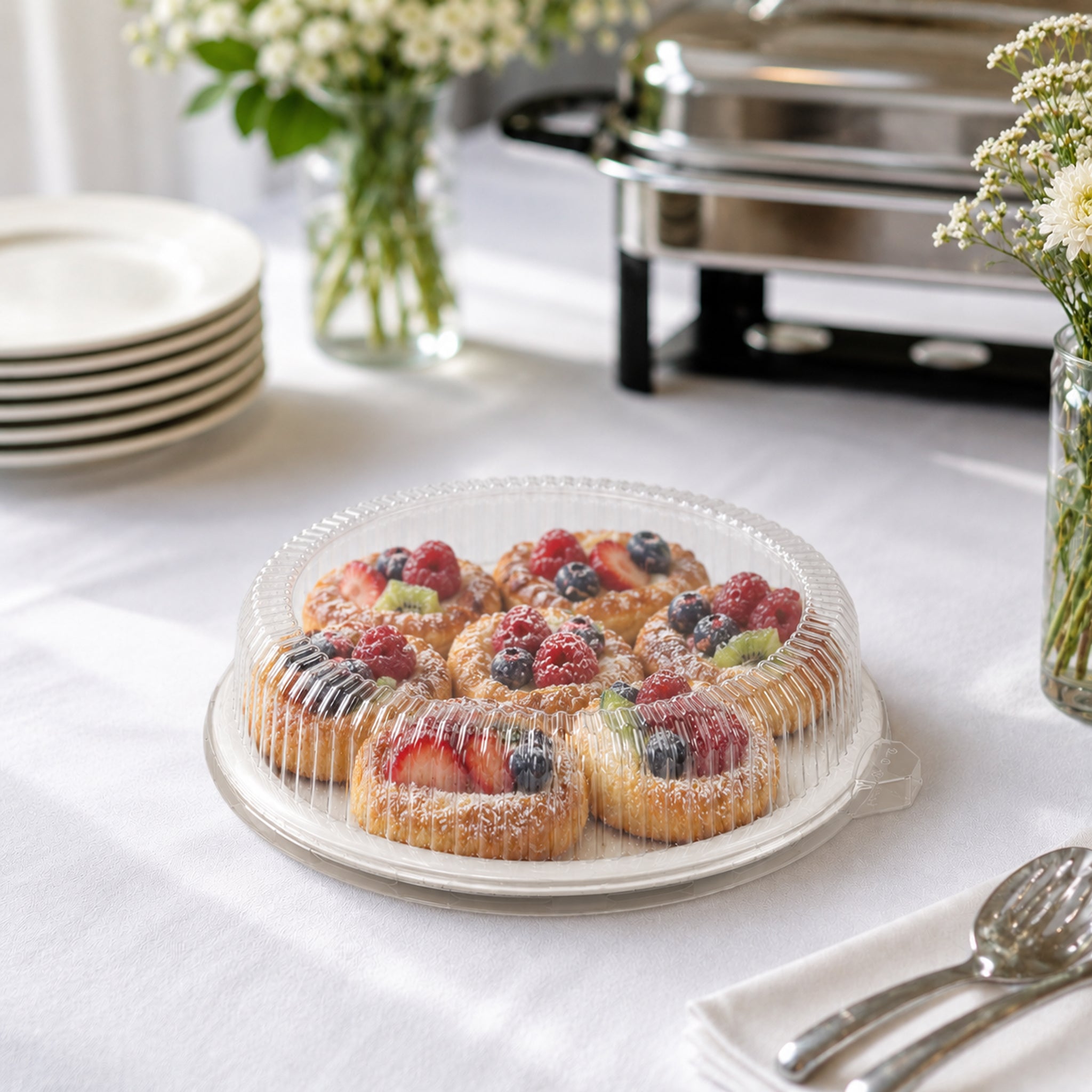 REGENT SUGARCANE FIBRE PLATES & PET LIDS 20PCS, 230MM