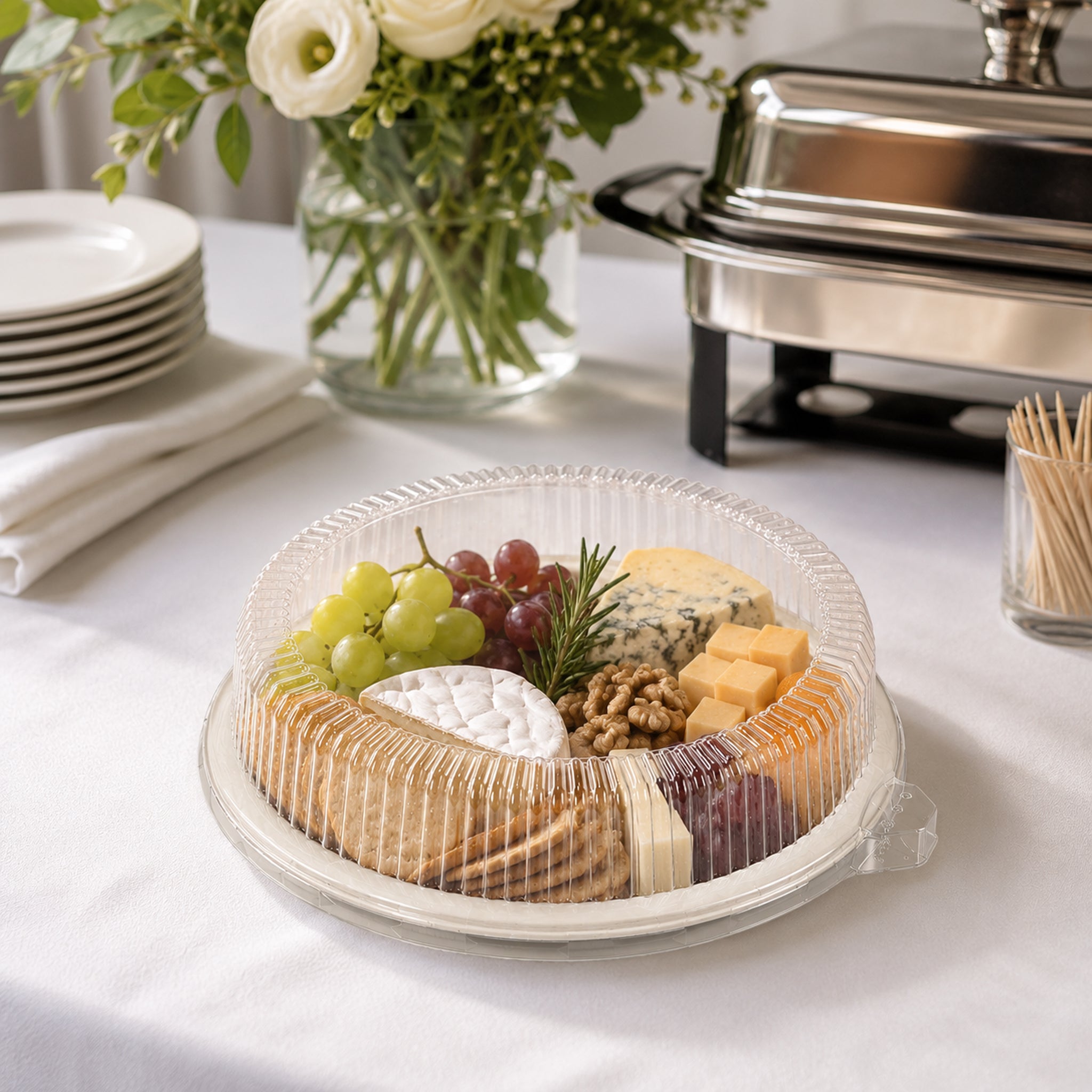 REGENT SUGARCANE FIBRE PLATES & PET LIDS 20PCS, 230MM