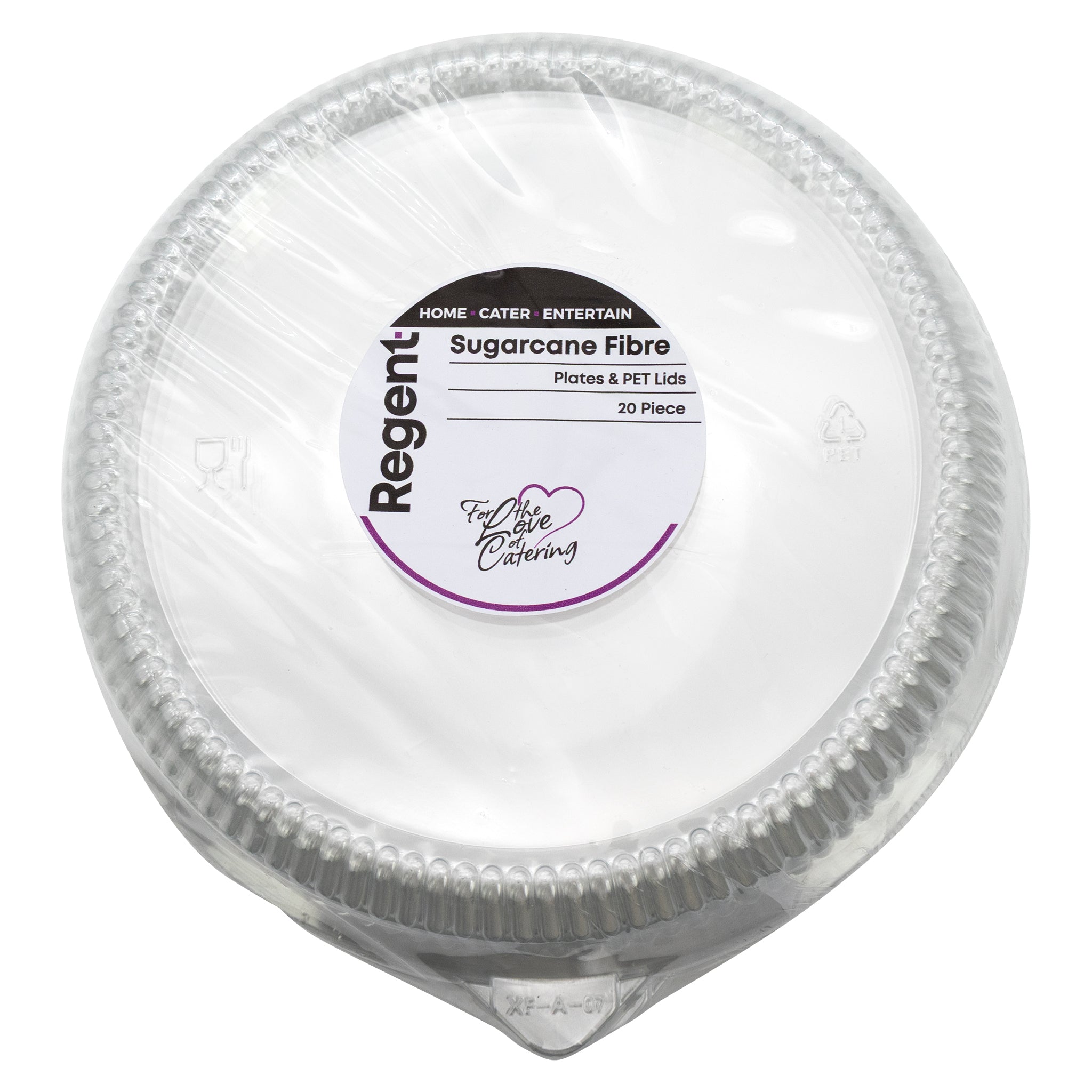 REGENT SUGARCANE FIBRE PLATES & PET LIDS 20PCS, 230MM