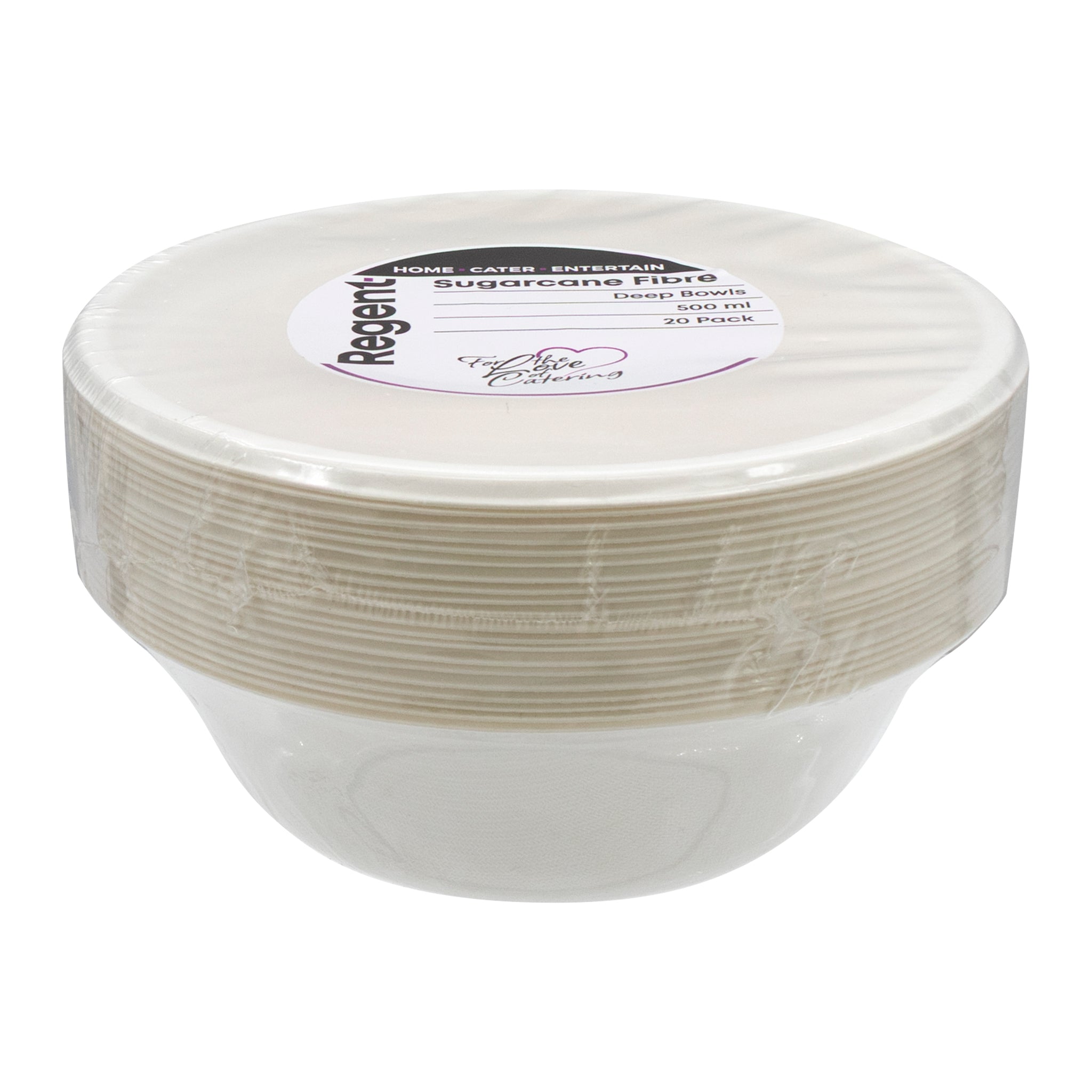 REGENT SUGARCANE FIBRE DEEP BOWLS 20PK, 500ML