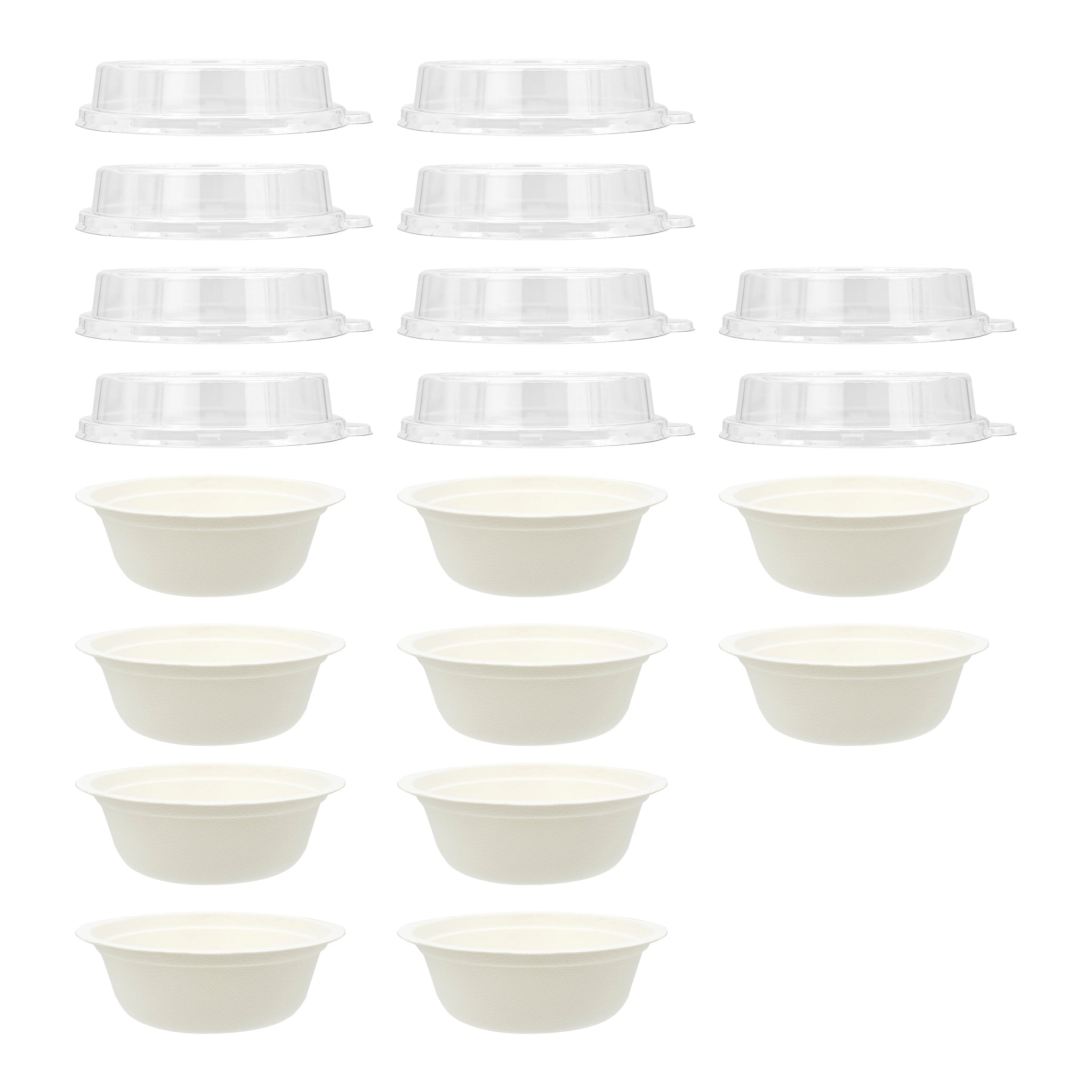 REGENT SUGARCANE FIBRE BOWLS & PET LIDS 350ML, 20PCS