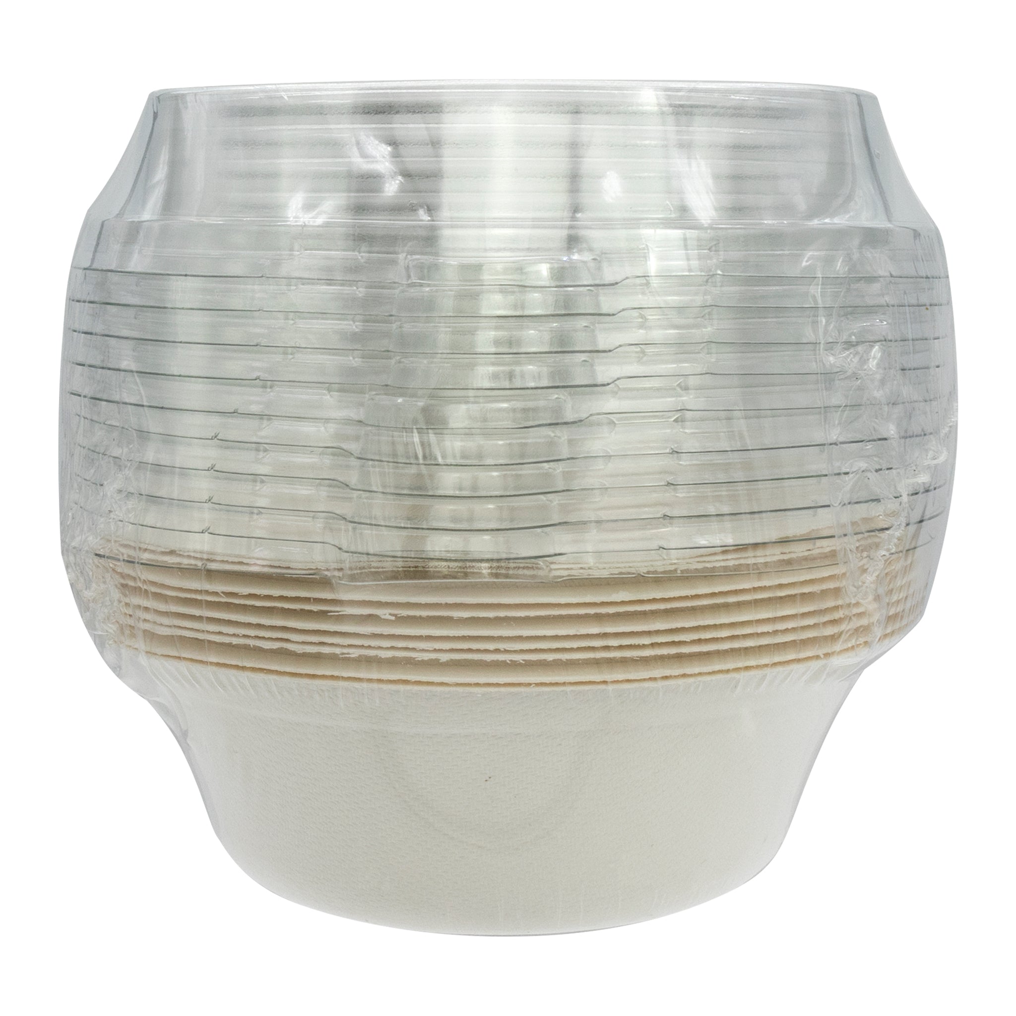 REGENT SUGARCANE FIBRE BOWLS & PET LIDS 350ML, 20PCS