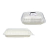 REGENT SUGARCANE FIBRE RECTANGULAR CONTAINER 500ML & PET LIDS, 20 PCS