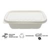 REGENT SUGARCANE FIBRE RECTANGULAR CONTAINER 750ML & LIDS, 20 PCS