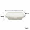 REGENT SUGARCANE FIBRE RECTANGULAR CONTAINER 750ML & LIDS, 20 PCS