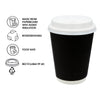 REGENT RIPPLE PAPER CUP BLACK, 350ML & LID 20 PCS