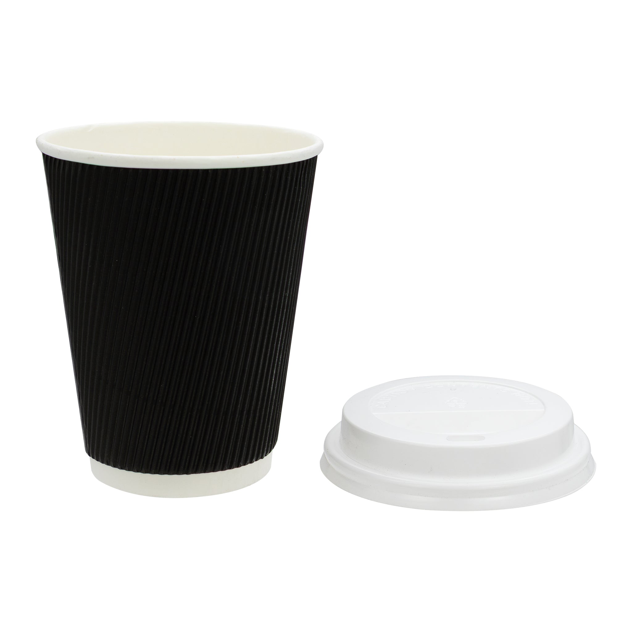 REGENT RIPPLE PAPER CUP BLACK, 350ML & LID 20 PCS