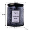 REGENT SCENTED CANDLES VANILLA IN EMBOSSED GLASS JARS, ASST. COLOURS, 185G