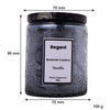 REGENT SCENTED CANDLES VANILLA IN EMBOSSED GLASS JARS, ASST. COLOURS, 185G