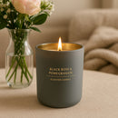REGENT SCENTED CANDLE GREY JAR LARGE, BLACK ROSE & POMEGRANATE 210G