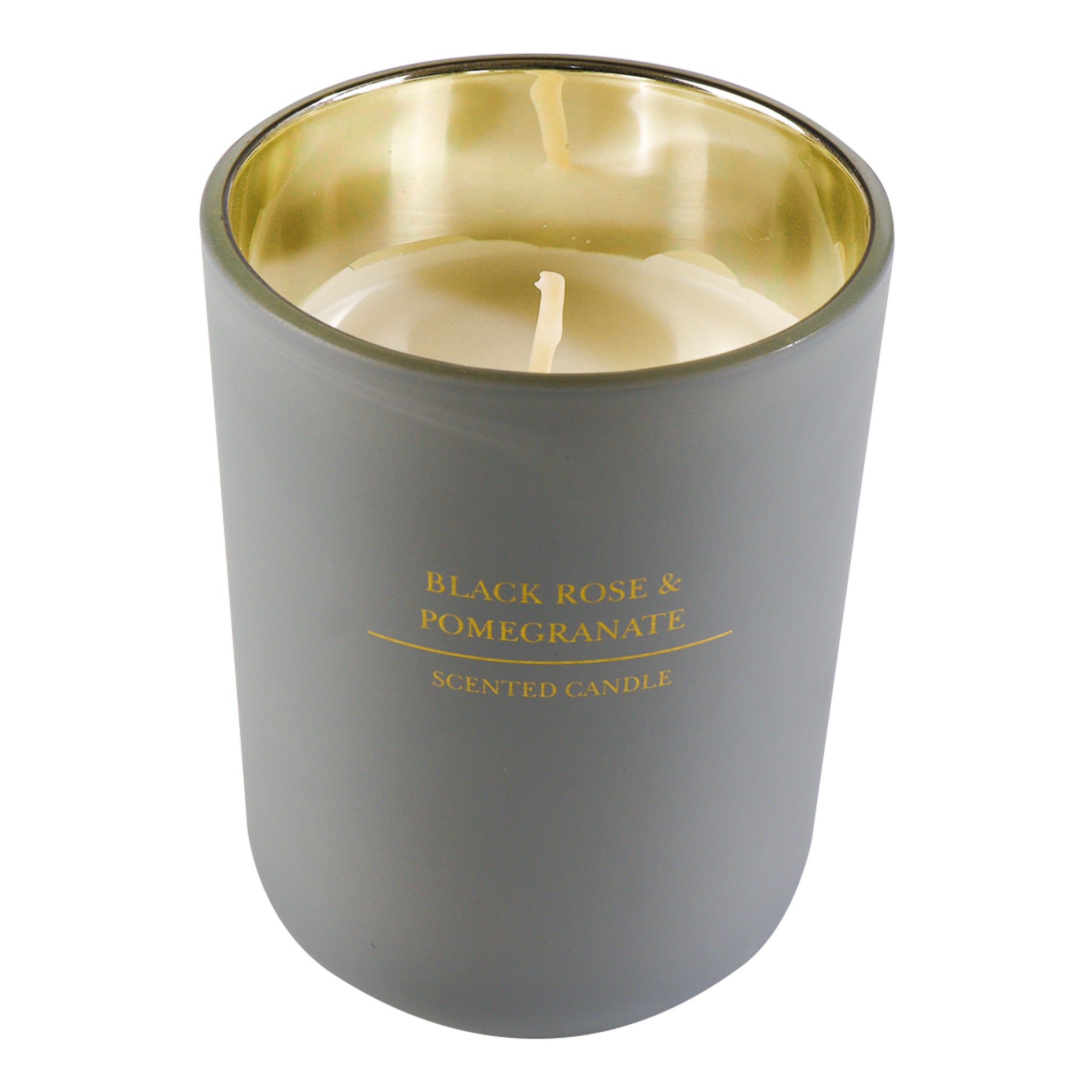 REGENT SCENTED CANDLE GREY JAR LARGE, BLACK ROSE & POMEGRANATE 210G