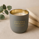REGENT SCENTED CANDLE GREY JAR SMALL, BLACK ROSE & POMEGRANATE 130G