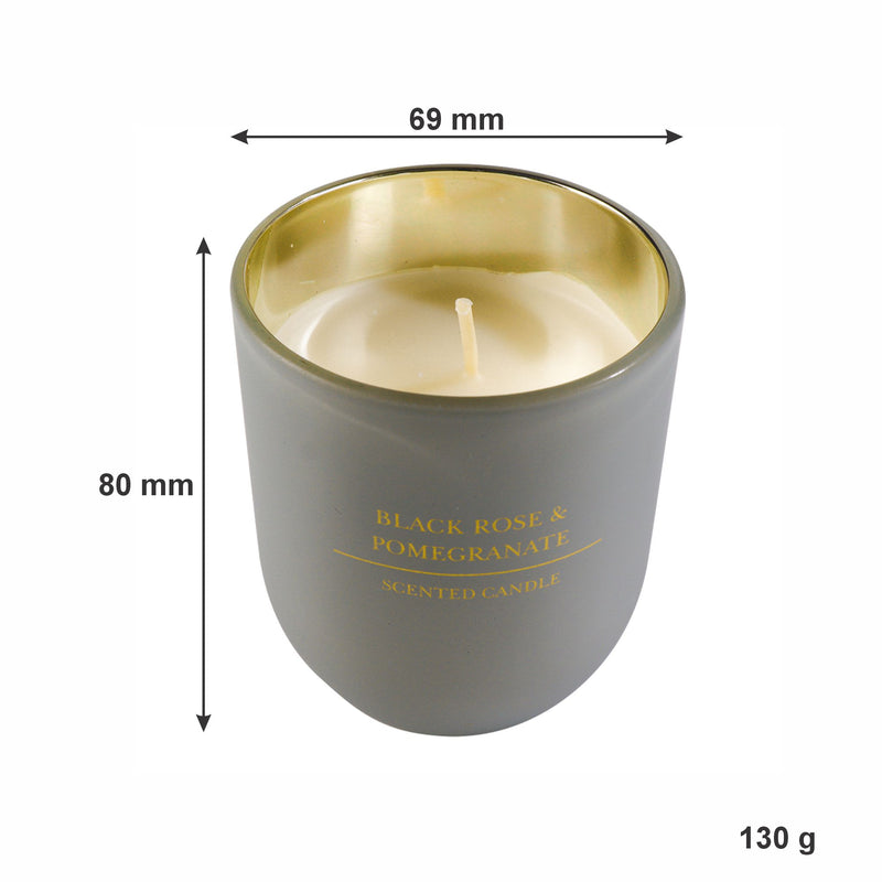 REGENT SCENTED CANDLE GREY JAR SMALL, BLACK ROSE & POMEGRANATE 130GR