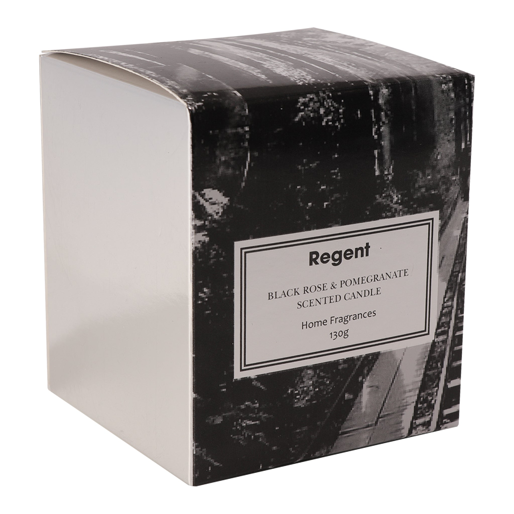 REGENT SCENTED CANDLE GREY JAR SMALL, BLACK ROSE & POMEGRANATE 130G