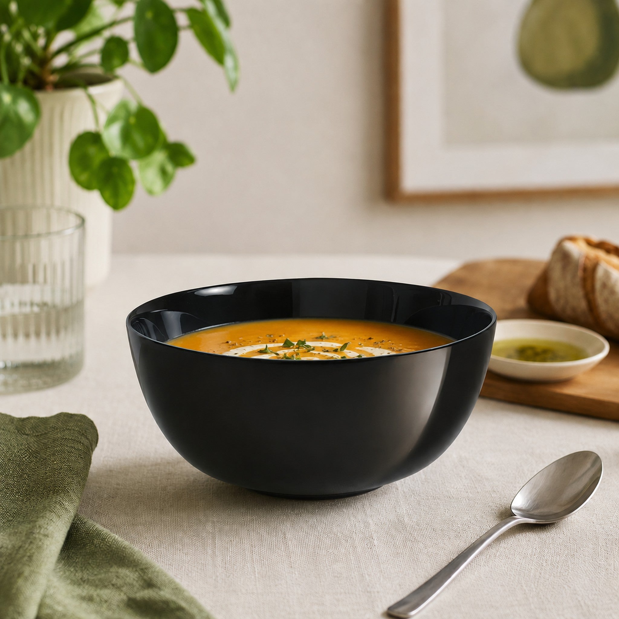 LUMINARC OPAL BLACK BOWL 750ML, 145MM DIA