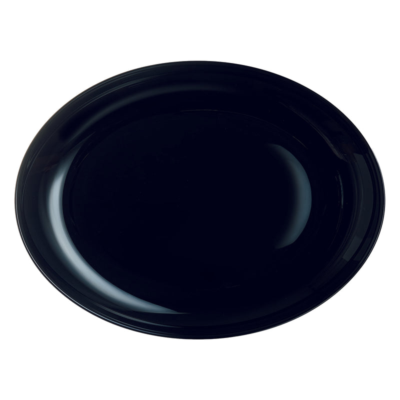 LUMINARC OPAL BLACK OVAL PLATE, (250X330MM)