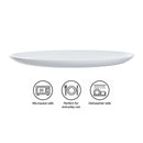 LUMINARC OPAL FRIENDS TIME TEMPERED WHITE PIZZA PLATE, 320MM DIA