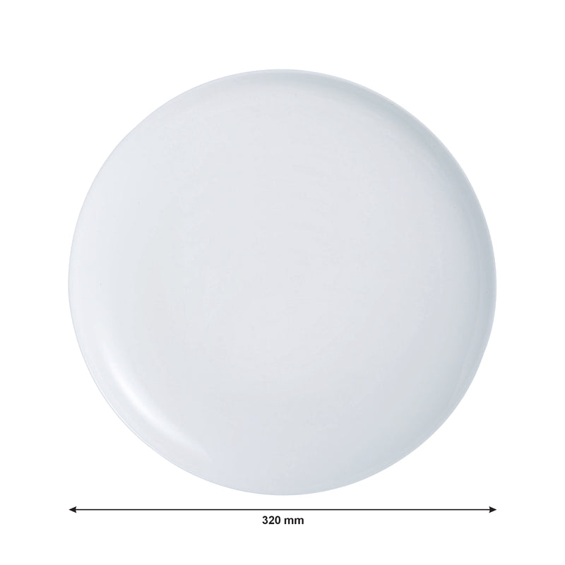 LUMINARC OPAL FRIENDS TIME TEMPERED WHITE PIZZA PLATE, (320MM DIA)