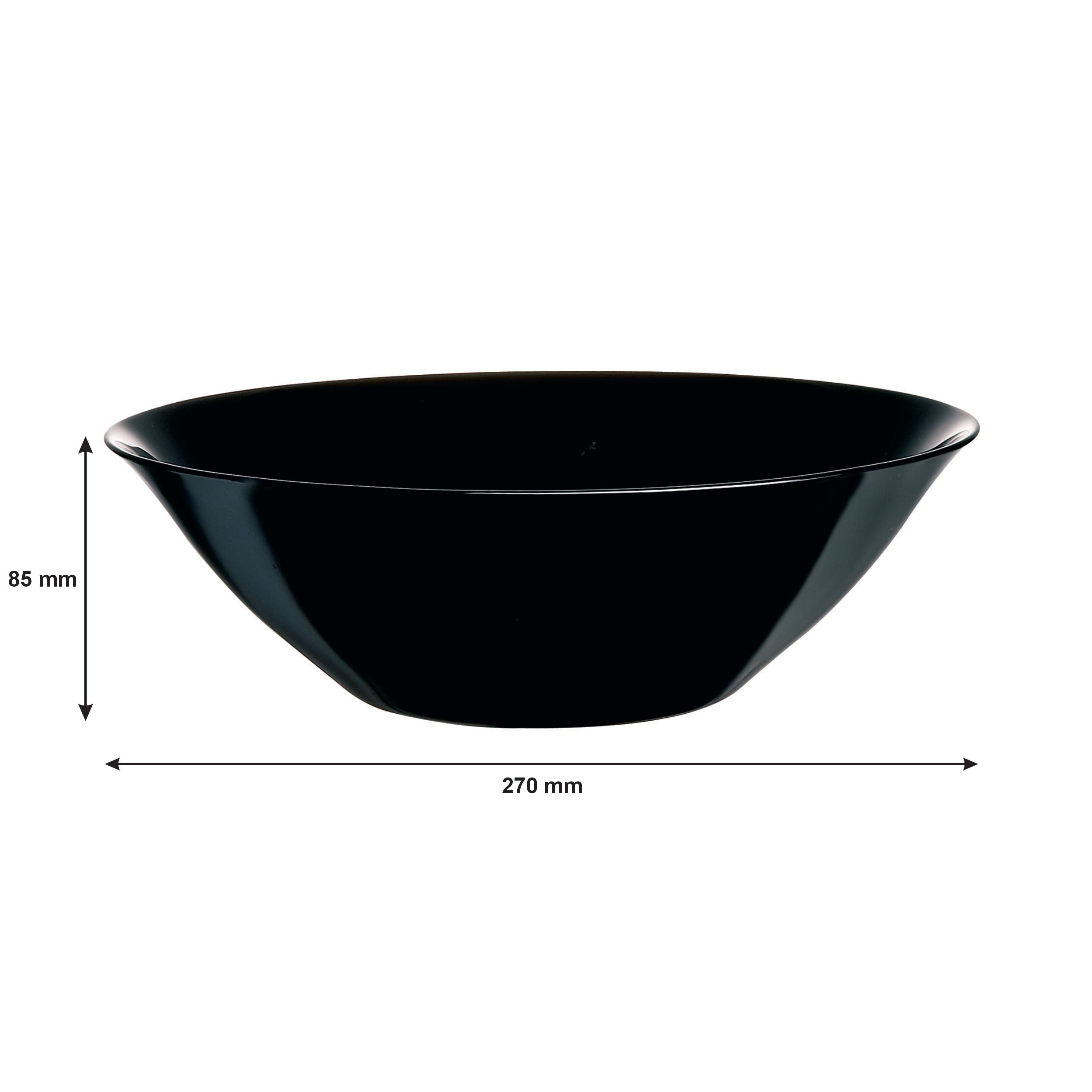LUMINARC OPAL CARINE BLACK SALAD BOWL 3L, 270MM DIA
