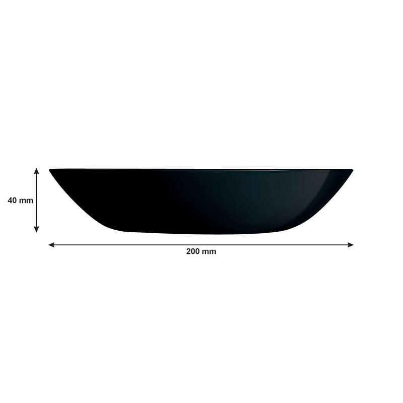 LUMINARC OPAL BLACK SOUP BOWL, 780ML (200MM DIA)