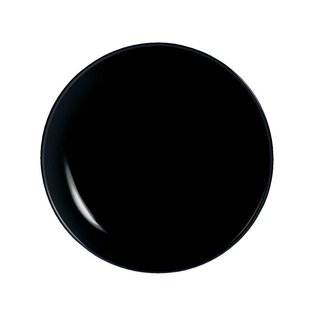 LUMINARC OPAL BLACK SIDE PLATE, 190MM DIA