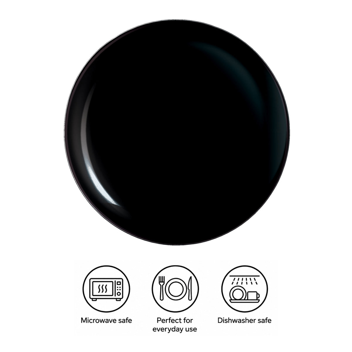 LUMINARC OPAL BLACK DINNER PLATE, 270MM DIA