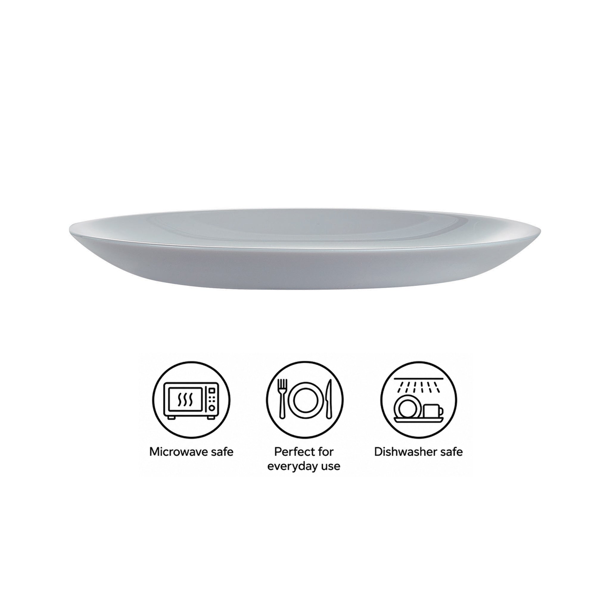LUMINARC OPAL GREY SIDE PLATE, 190MM DIA
