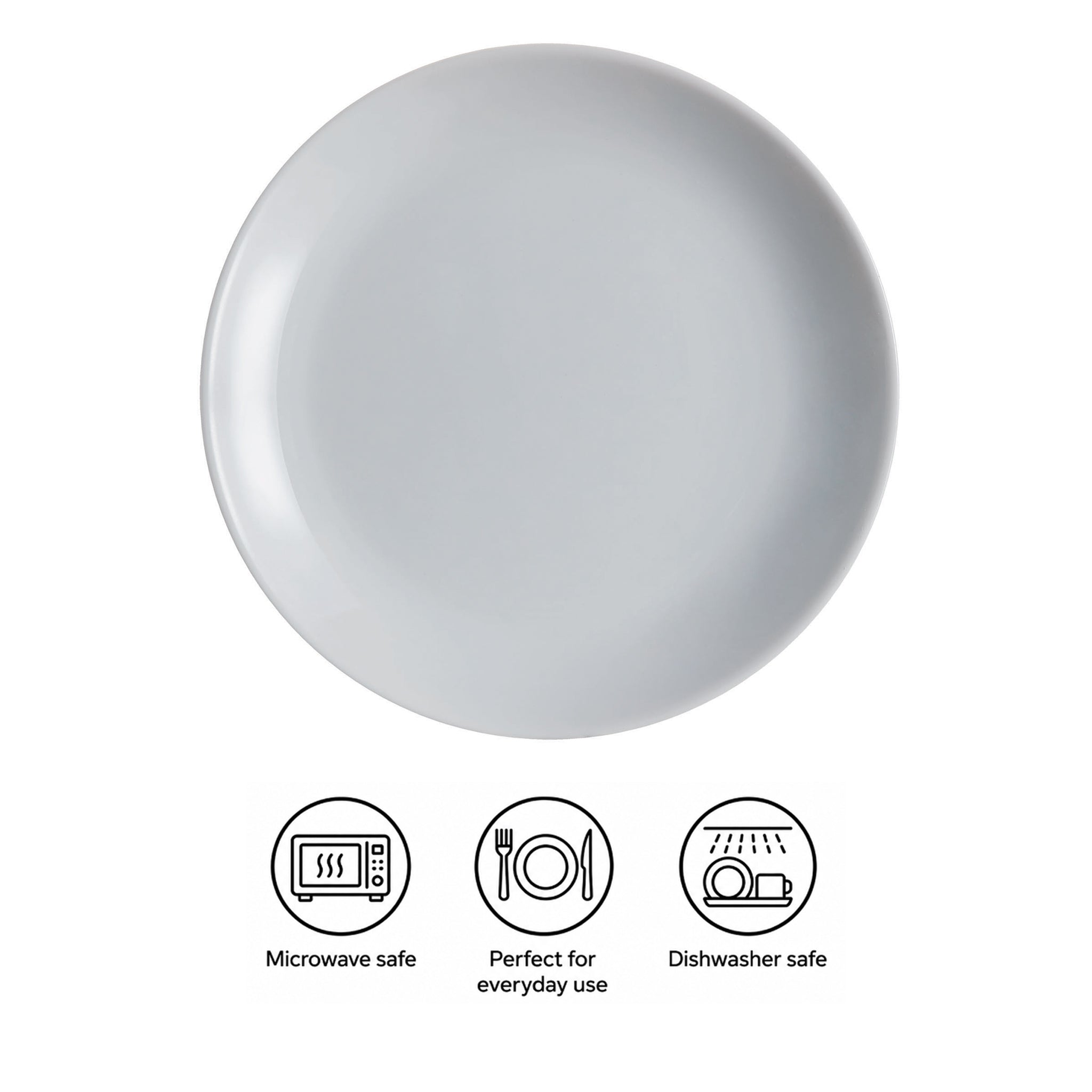 LUMINARC OPAL GREY DINNER PLATE, 270MM DIA