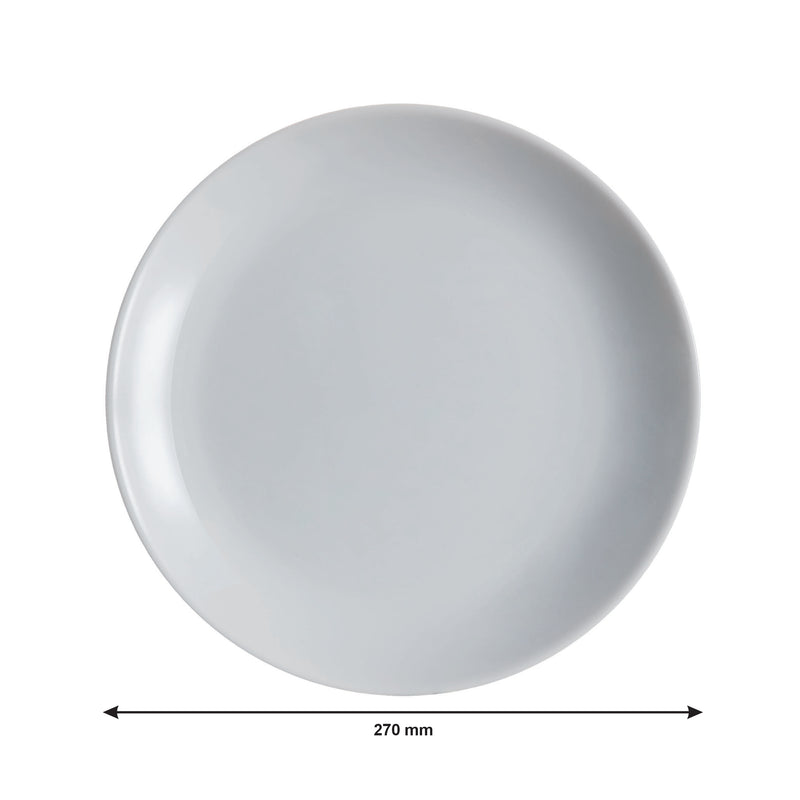 LUMINARC OPAL GREY DINNER PLATE, (270MM DIA)