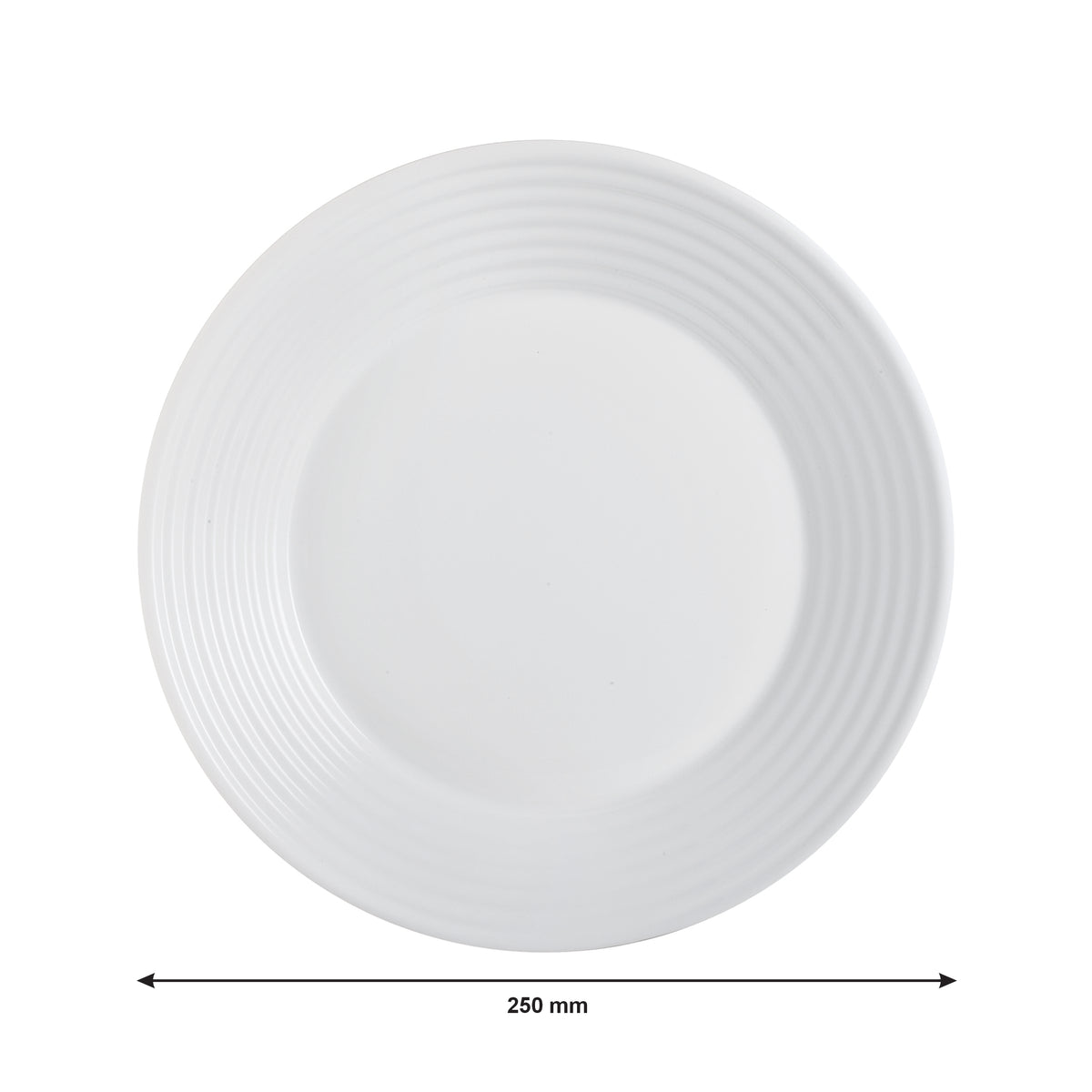LUMINARC STAIRO WHITE OPAL TEMPERED DINNER PLATE, 250MM DIA
