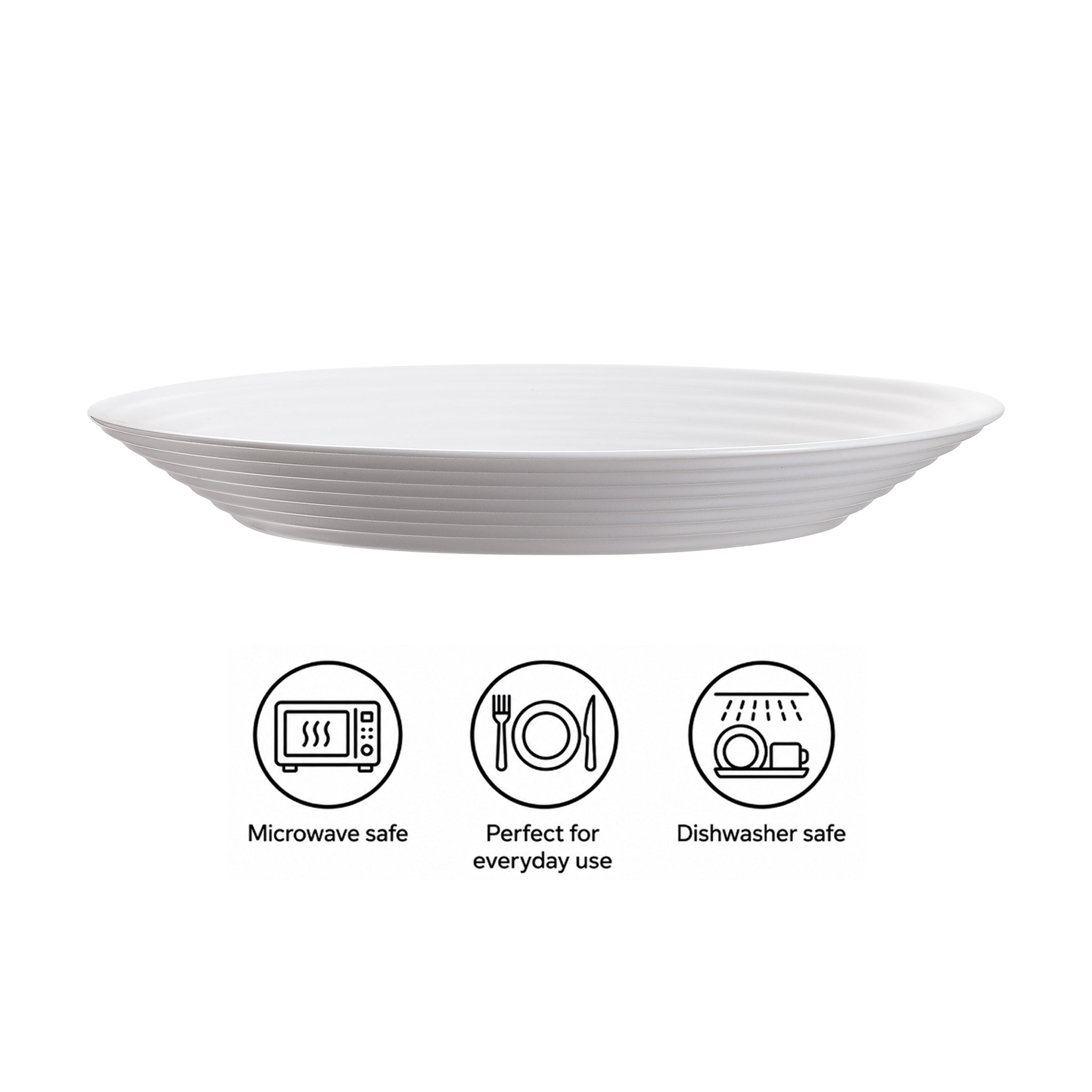 LUMINARC STAIRO WHITE OPAL TEMPERED SOUP PLATE 800ML, 230MM DIA