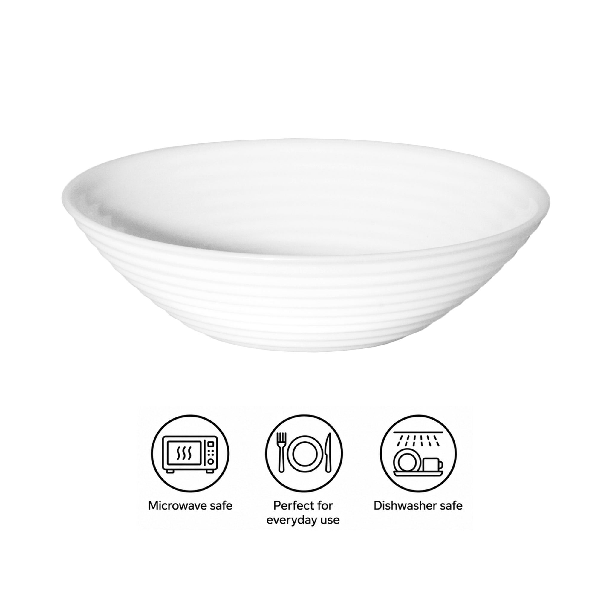 LUMINARC STAIRO WHITE OPAL TEMPERED GLASS MULTI-PURPOSE BOWL 450ML, 160MM DIA