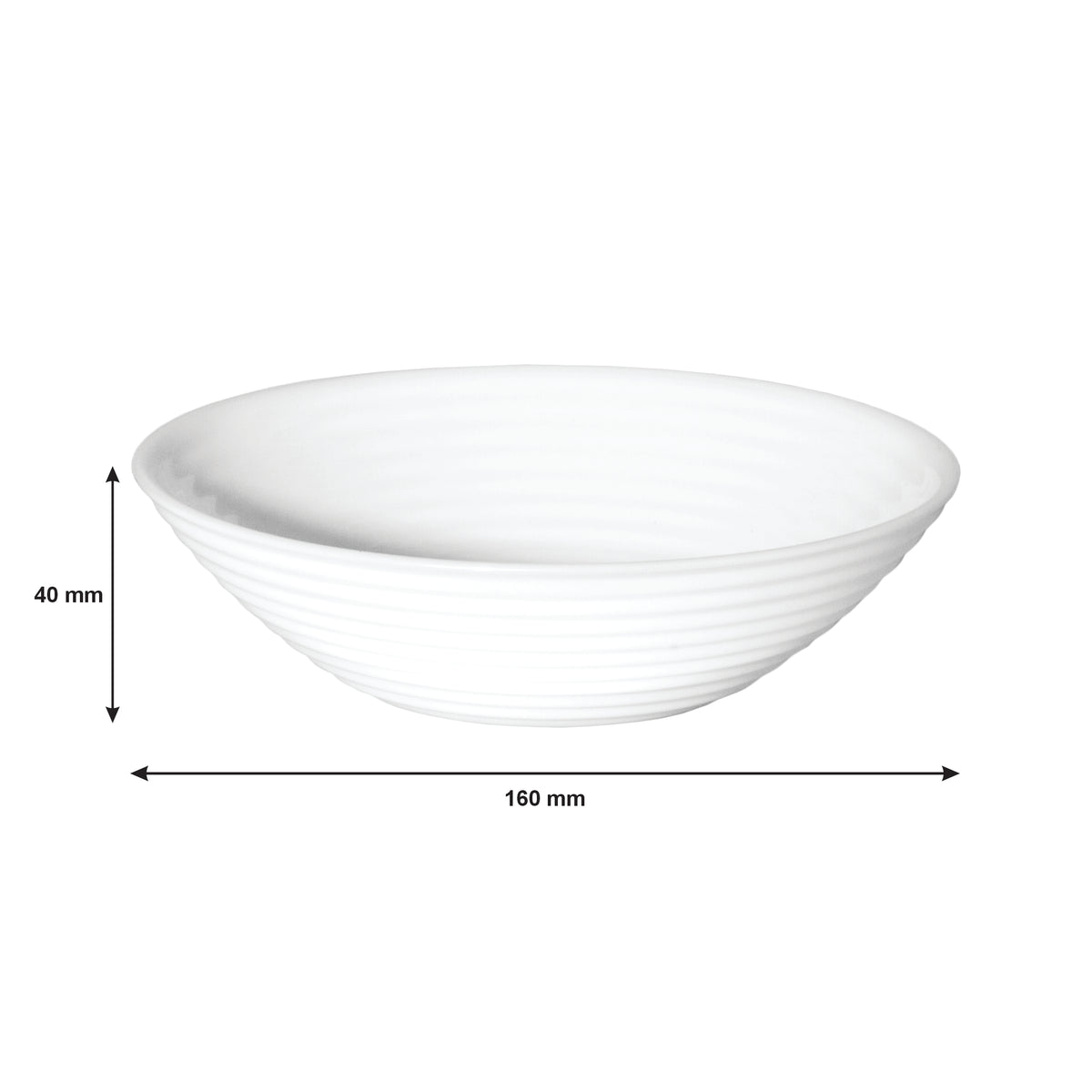 LUMINARC STAIRO WHITE OPAL TEMPERED GLASS MULTI-PURPOSE BOWL 450ML, 160MM DIA