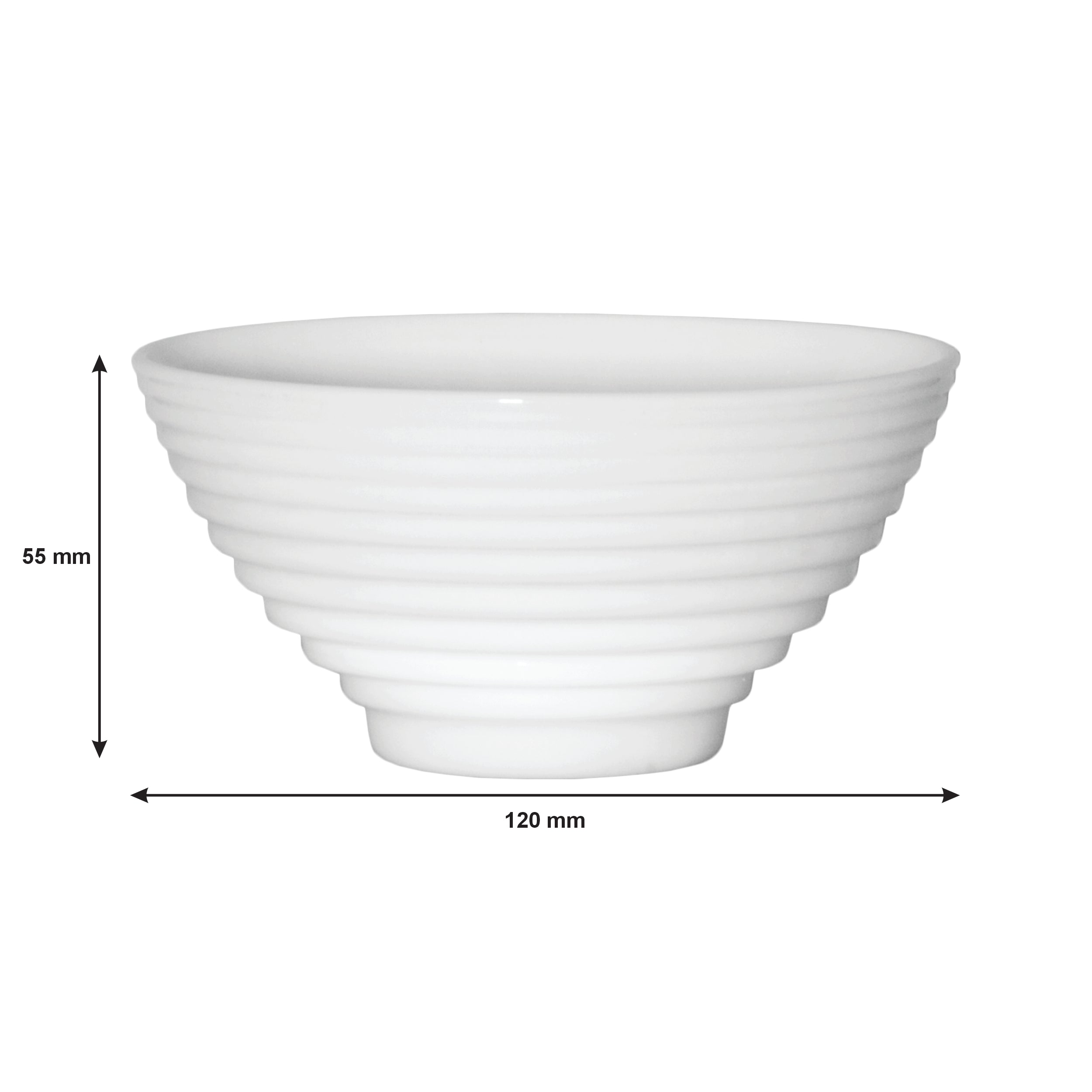 LUMINARC STAIRO WHITE OPAL TEMPERED GLASS RICE BOWL 300ML, 120MM DIA
