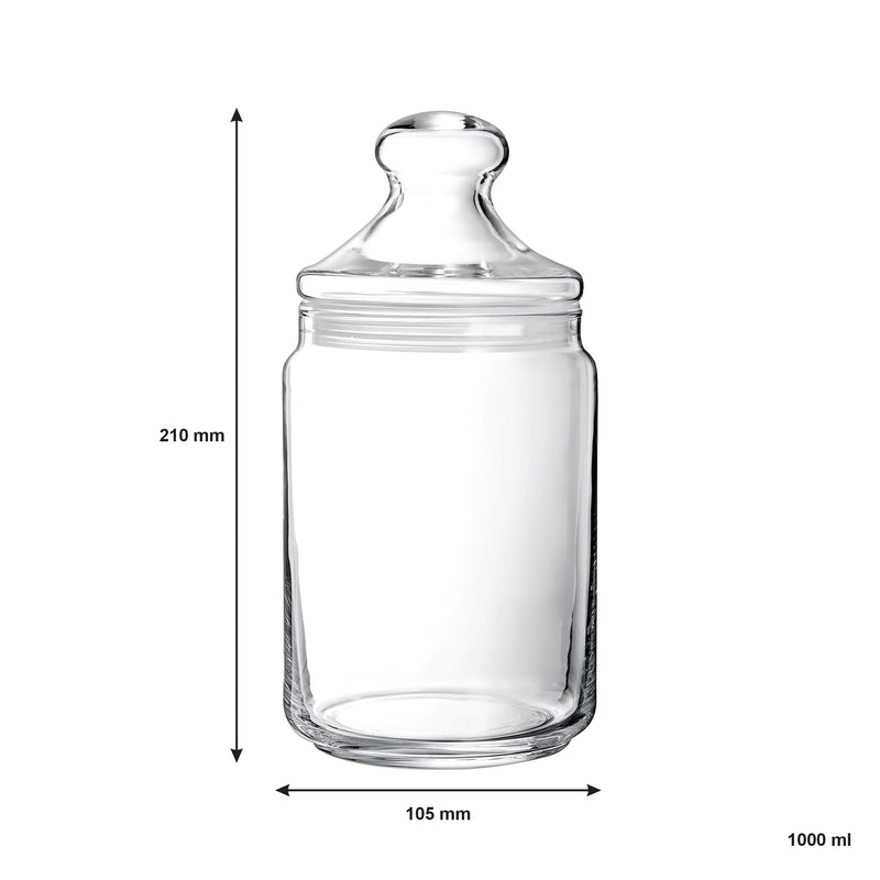 LUMINARC POT CLUB JAR, 1LT (200X105MM DIA)