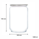 LUMINARC FLAT LID JAR GREY, 1LT (100MM DIA)