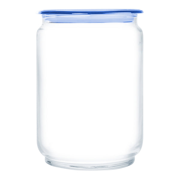 LUMINARC FLAT LID JAR BLUE, 1LT (100MM DIA)