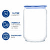 LUMINARC FLAT LID JAR BLUE, 1LT