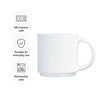 LUMINARC WHITE OPAL GLASS STACKING MUG, 340ML