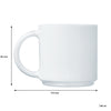 LUMINARC WHITE OPAL GLASS STACKING MUG, 340ML