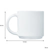LUMINARC WHITE OPAL STACKING COFFEE MUG, (340ML)