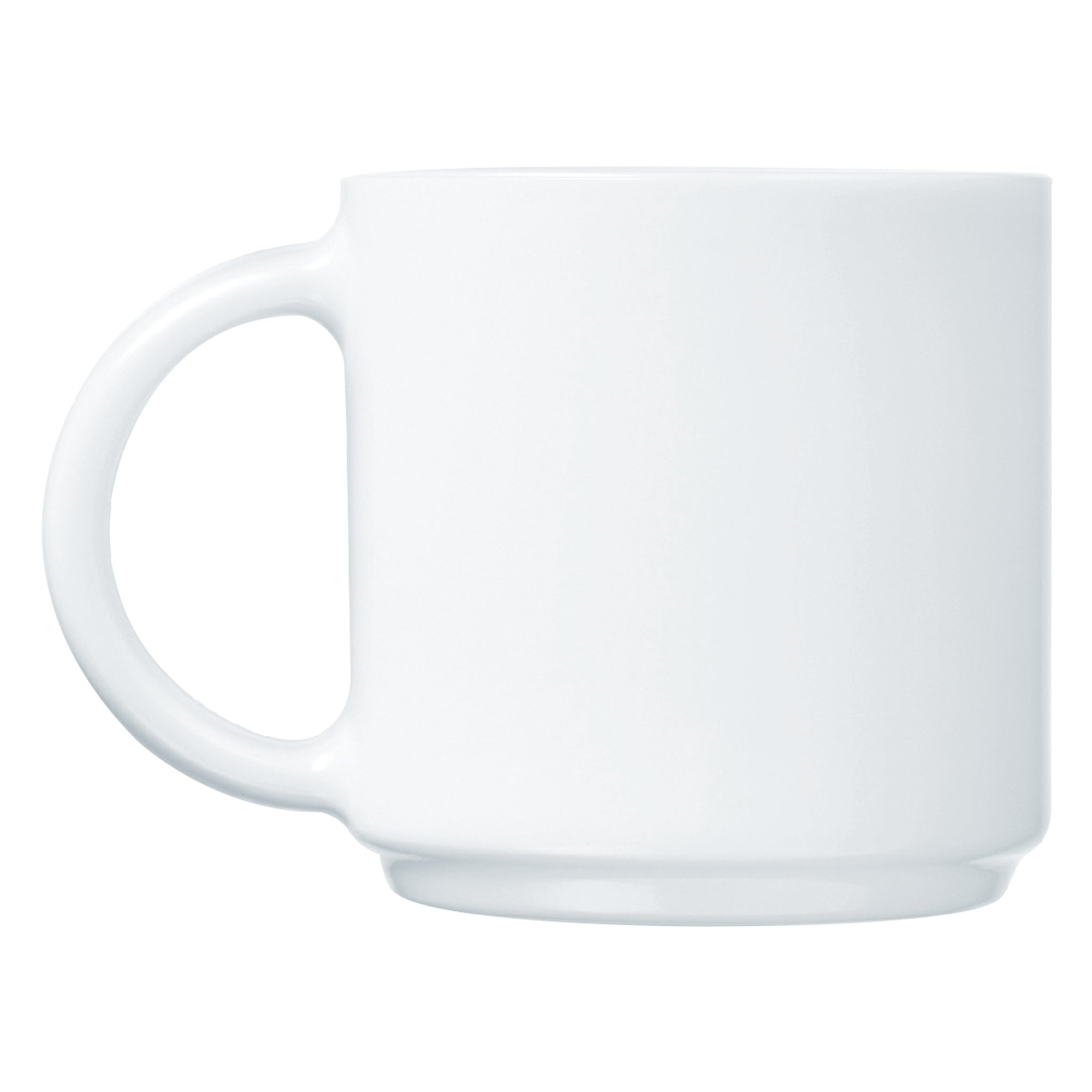 LUMINARC WHITE OPAL GLASS STACKING MUG, 340ML