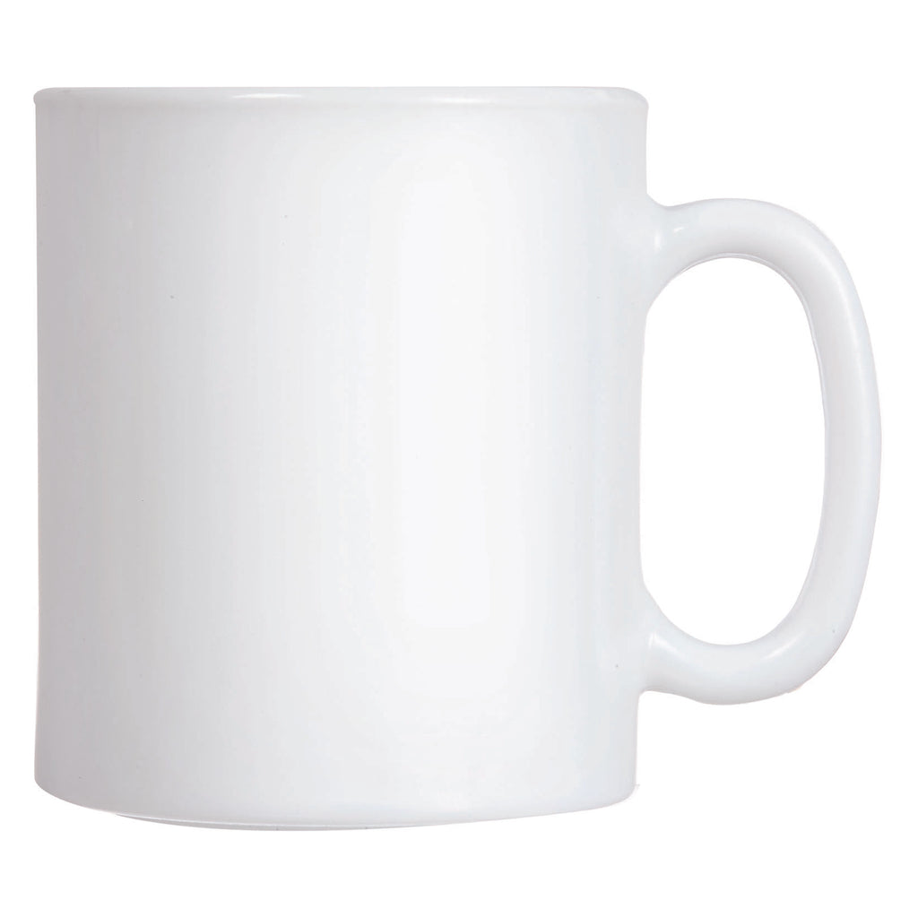 LUMINARC EVOLUTION PEPS WHITE OPAL GLASS CAN SHAPE MUG, 320ML