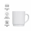 LUMINARC EVERYDAY WHITE OPAL GLASS CAN SHAPE STACKING MUG, 290ML