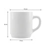 LUMINARC EVERYDAY WHITE OPAL GLASS CAN SHAPE STACKING MUG, 290ML