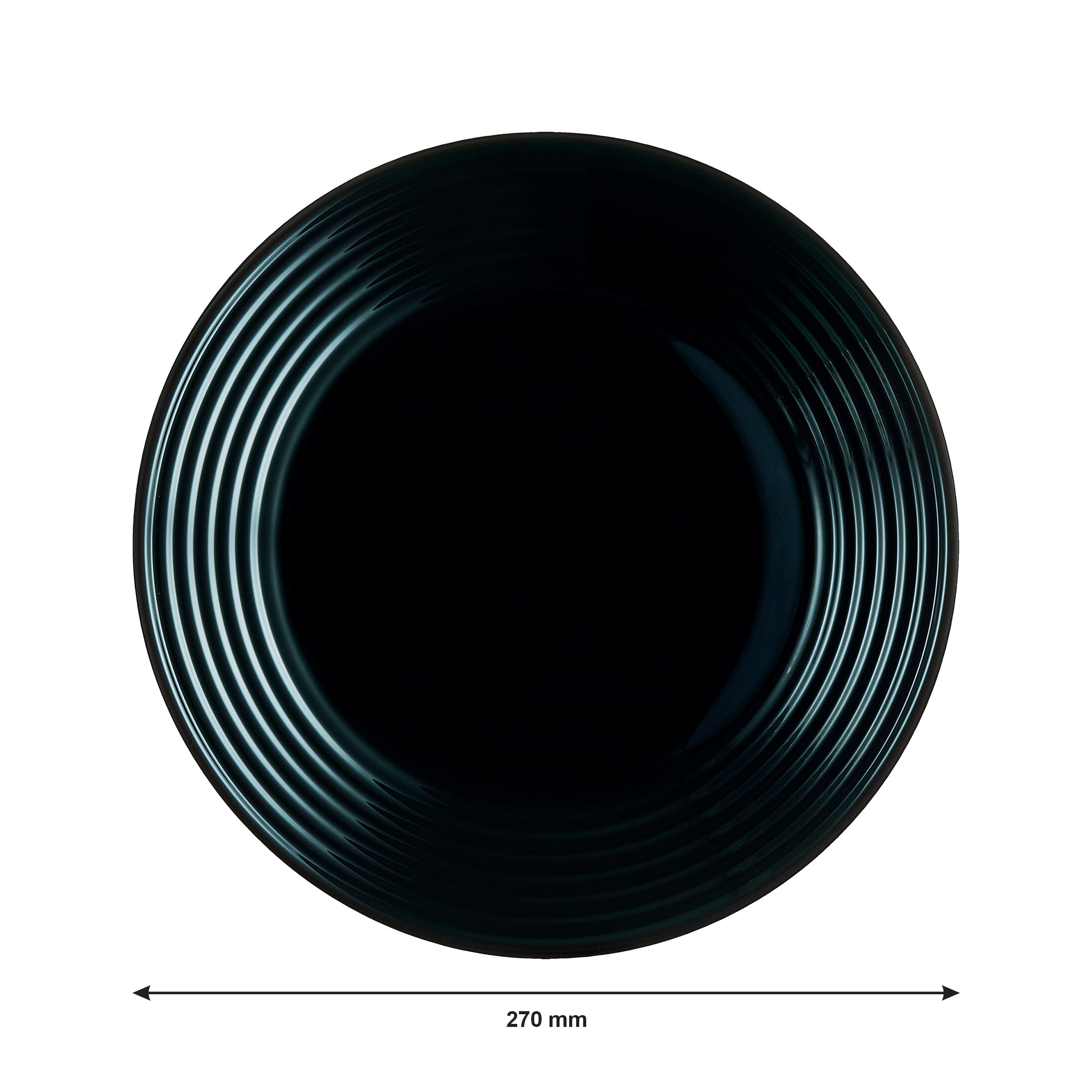 LUMINARC HARENA BLACK OPAL TEMPERED DINNER PLATE, 270MM DIA