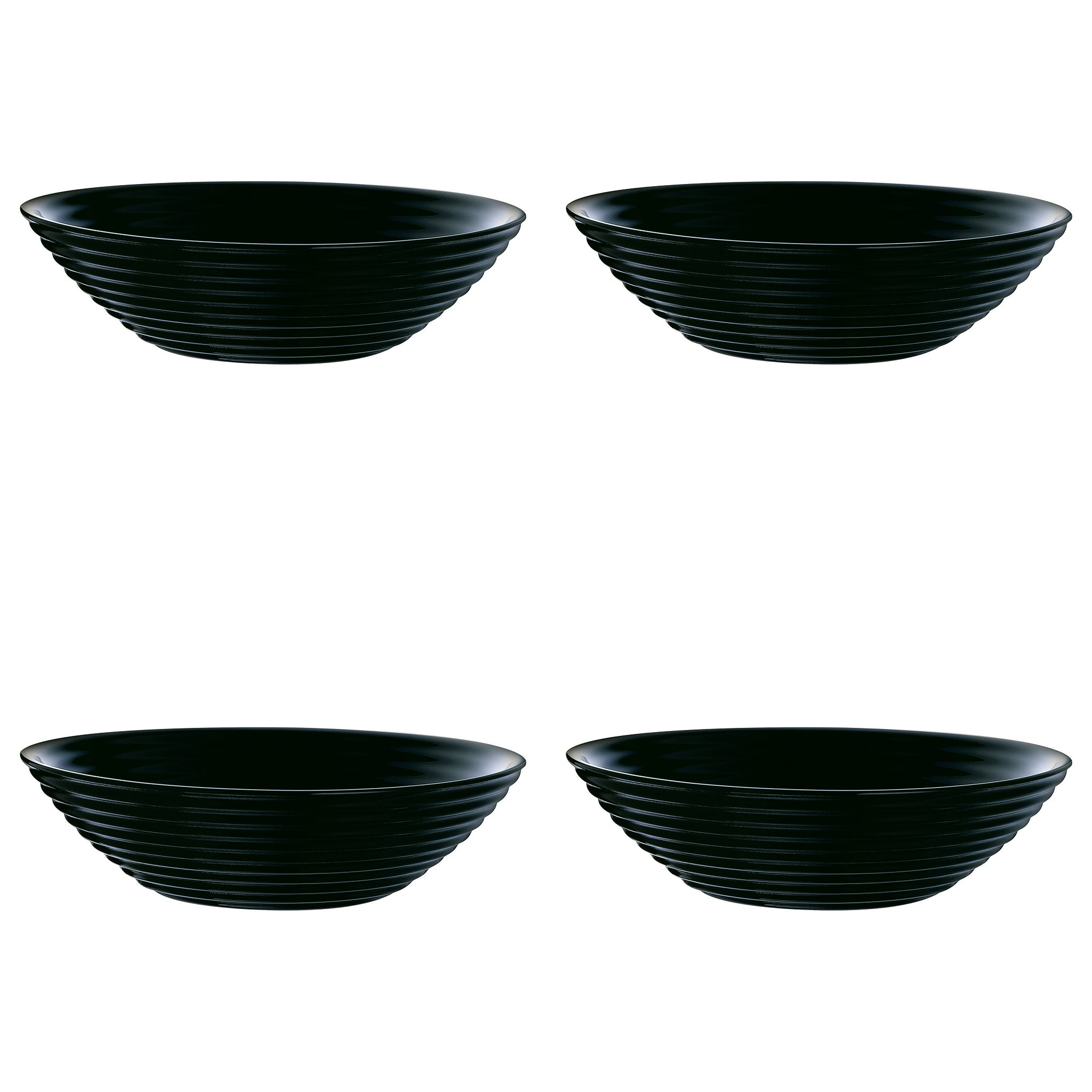 LUMINARC HARENA BLACK OPAL DINNERWARE 12PCE SET