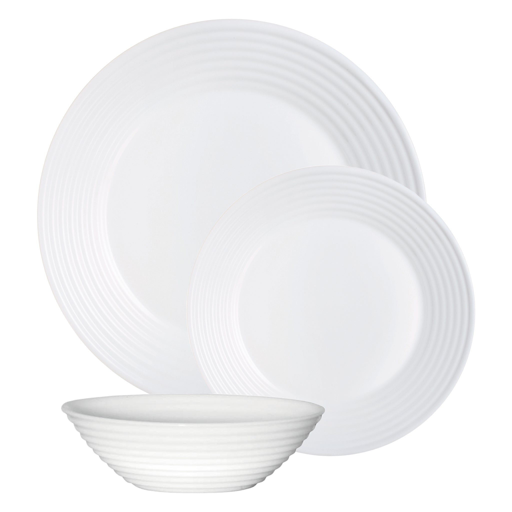 LUMINARC STAIRO WHITE OPAL DINNERWARE 12PCS SET